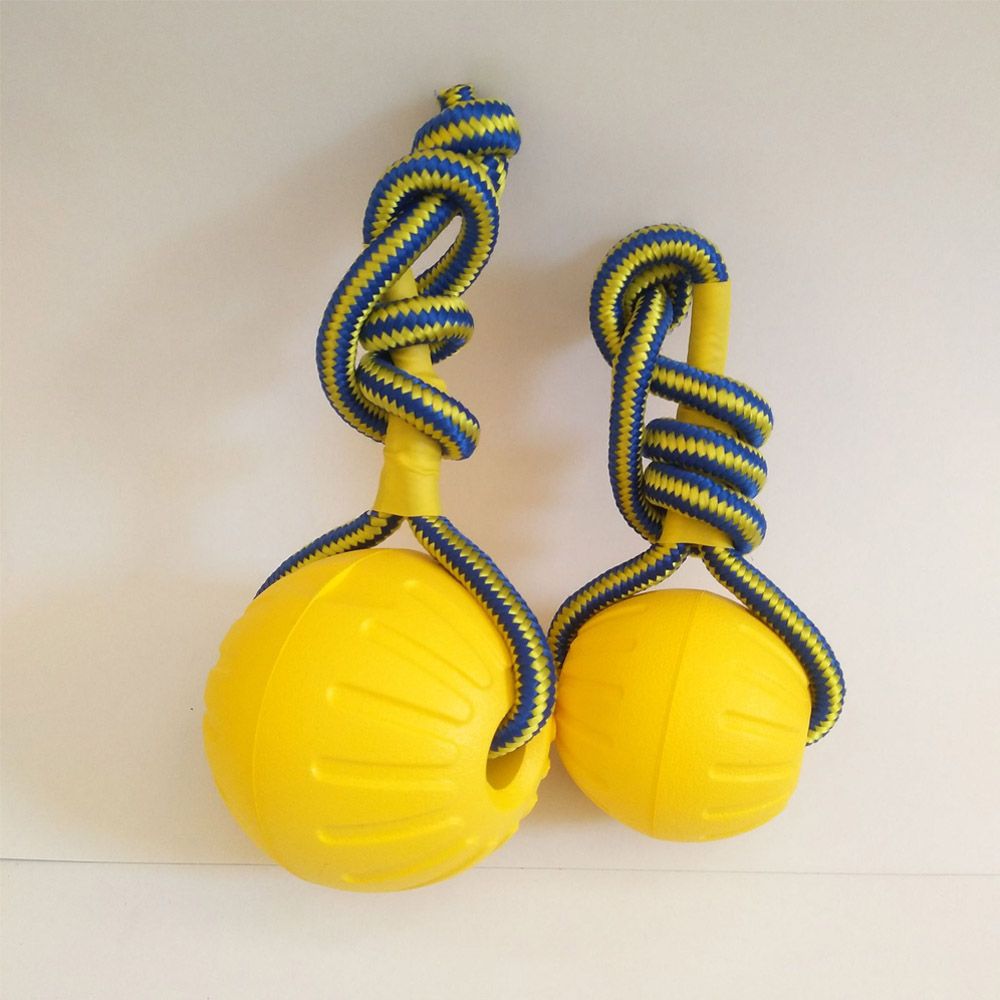 Suction Cup Dog Tug Toy - 7cm/9cm sarı yıkılmaz lastik top Pet