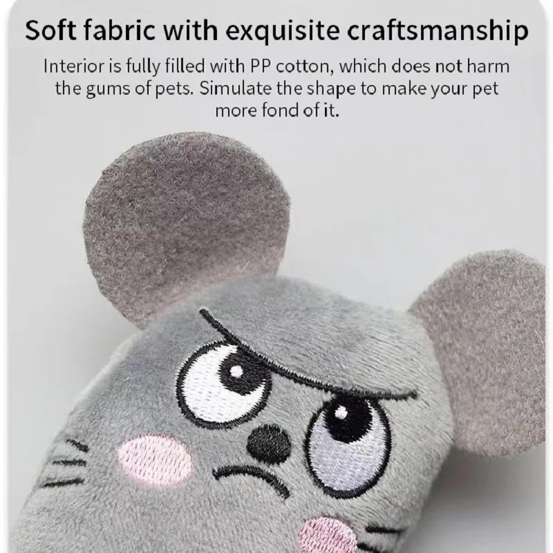 Catnip Interactive Plush Mouse - Sevimli Kedi Oyuncakları Komik İnteraktif Peluş