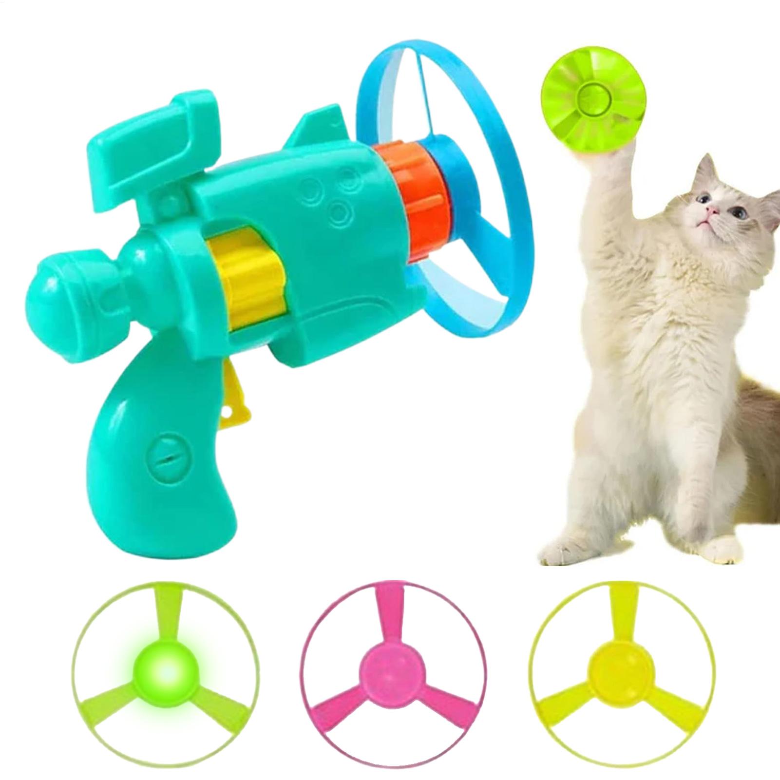 Flying Disc Dog Training Toy - Kediler İnteraktif Uçan daire Tabancası Aydınlık
