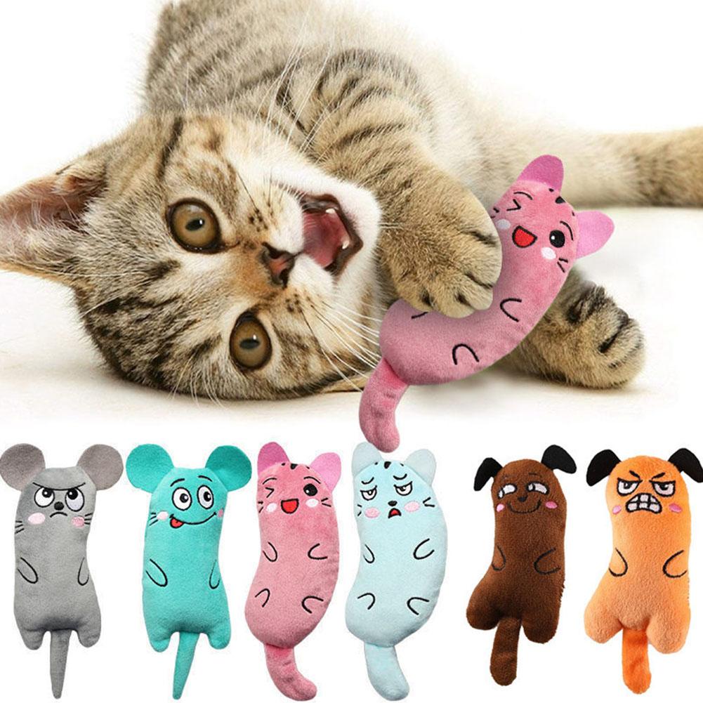 Catnip Interactive Plush Mouse - Karikatür İfadeli Kedi Oyuncakları Peluş Evcil