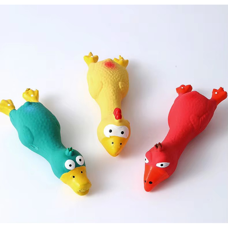 Interactive Squeaky Plush Dog Toy - Sevimli Köpek Squeak Oyuncak Lateks Tavuk