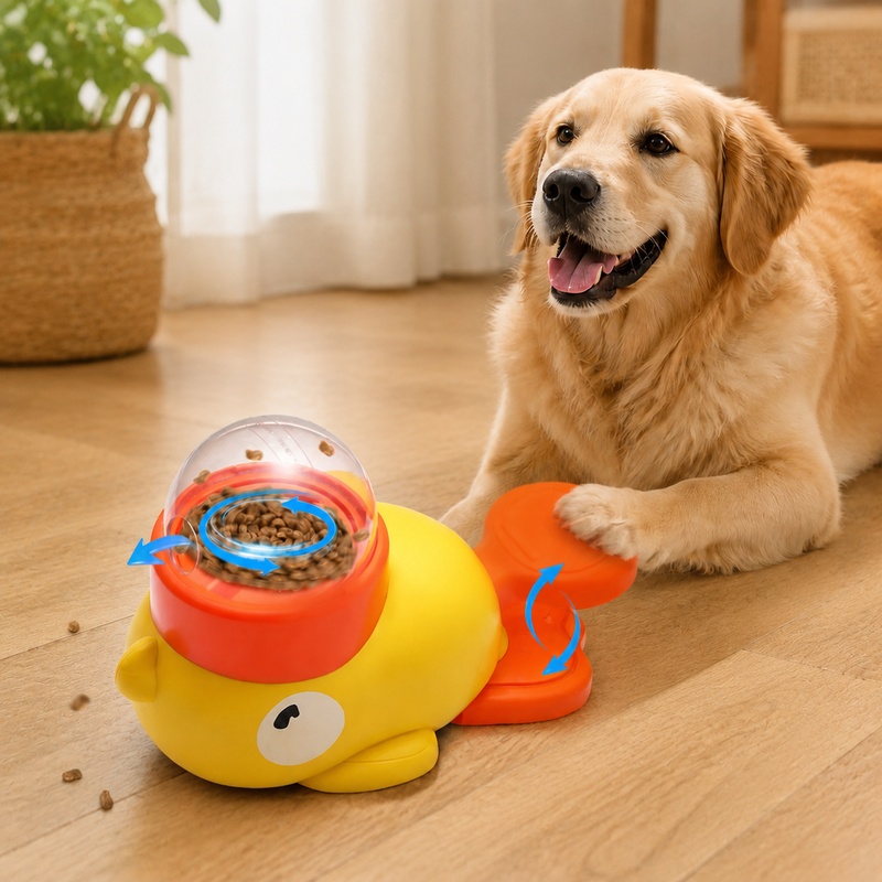 Dog Puzzle Feeder Toy - Çizgi Film Ördek Şeklinde İnteraktif Evcil