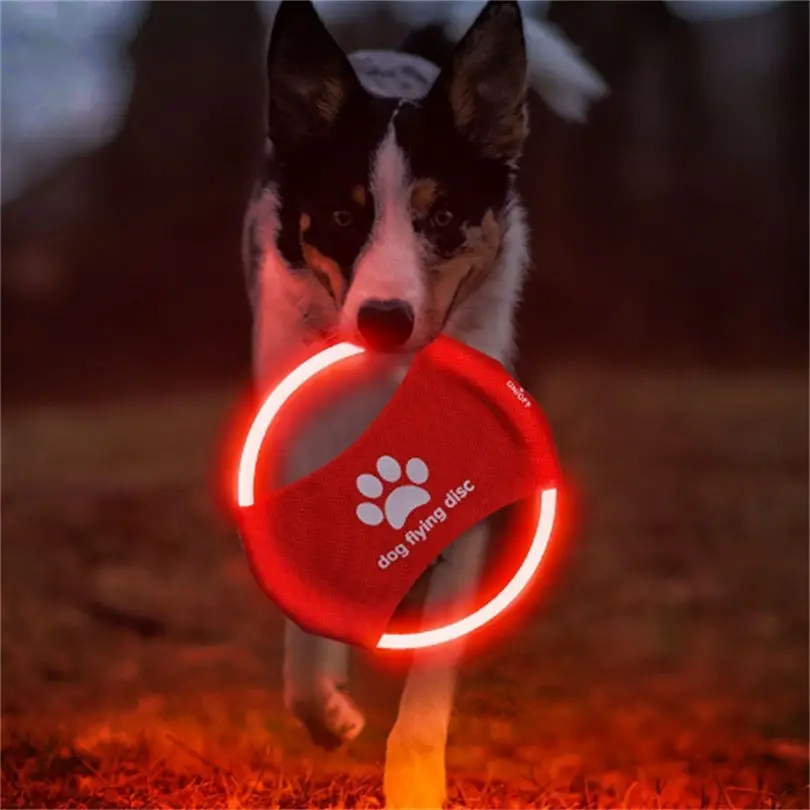 Flying Disc Dog Training Toy - Köpek Oyuncak LED Parlayan Şarj Edilebilir