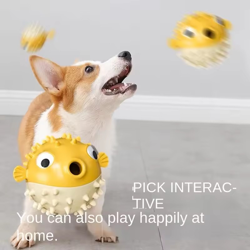 Rubber Treat Dispensing Dog Toy - Zil İçeren Zıplayan Balık Köpek Oyuncağı,