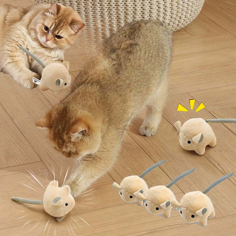 Catnip Interactive Plush Mouse - Elektrikli Peluş Fare Kedi Nanesi Kedi