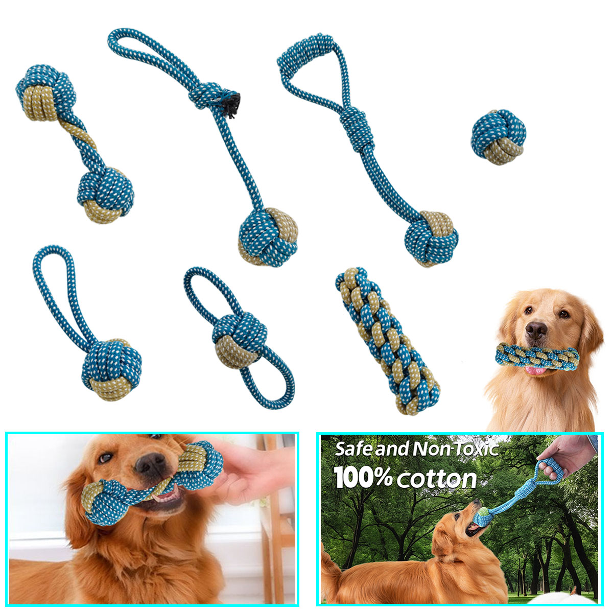 Teeth Cleaning Dog Chew Bone - Yeni 7 Parça Evcil Köpek Yavrusu