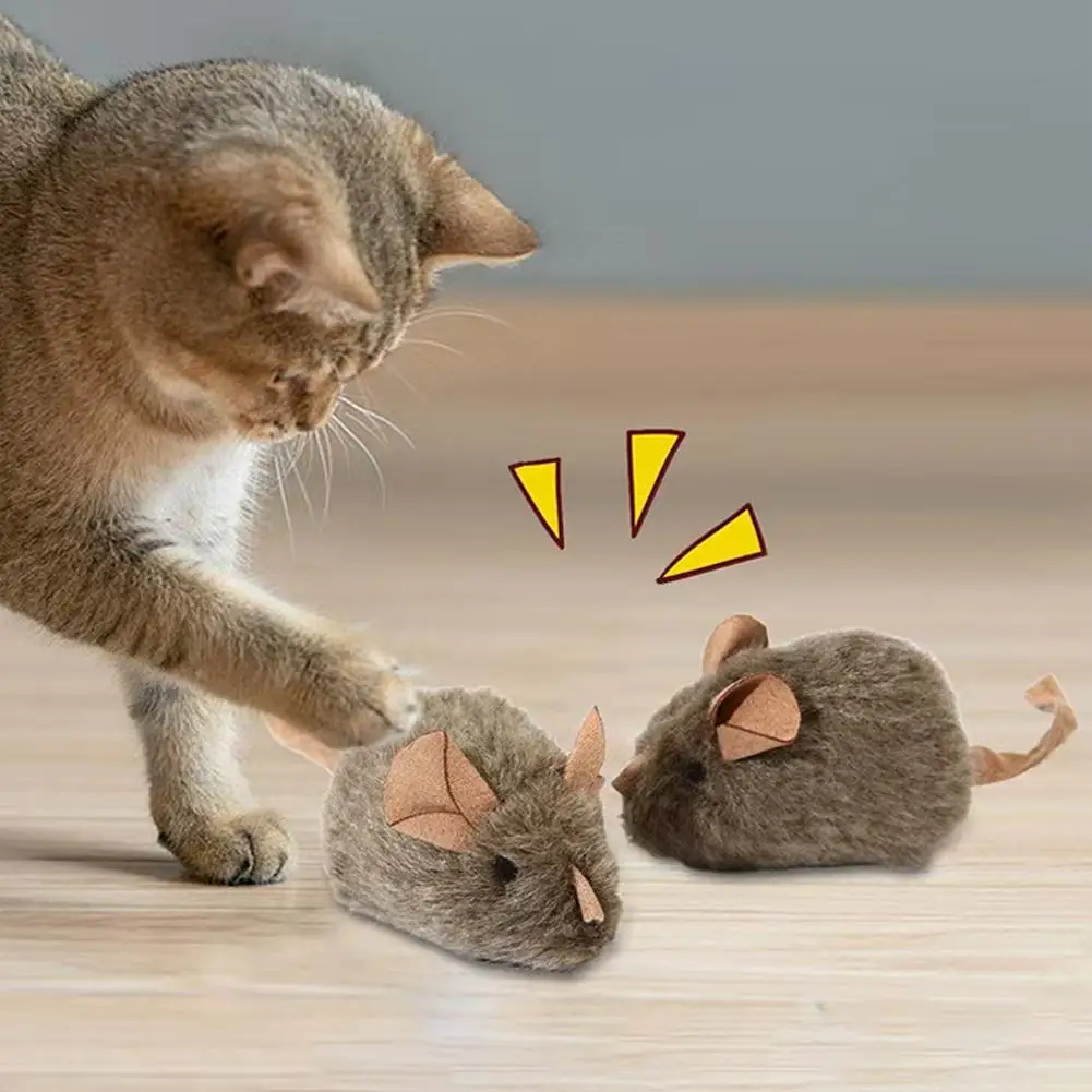 Catnip Interactive Plush Mouse - Komik Peluş Fareler Kedi Oyuncağı Simülasyon