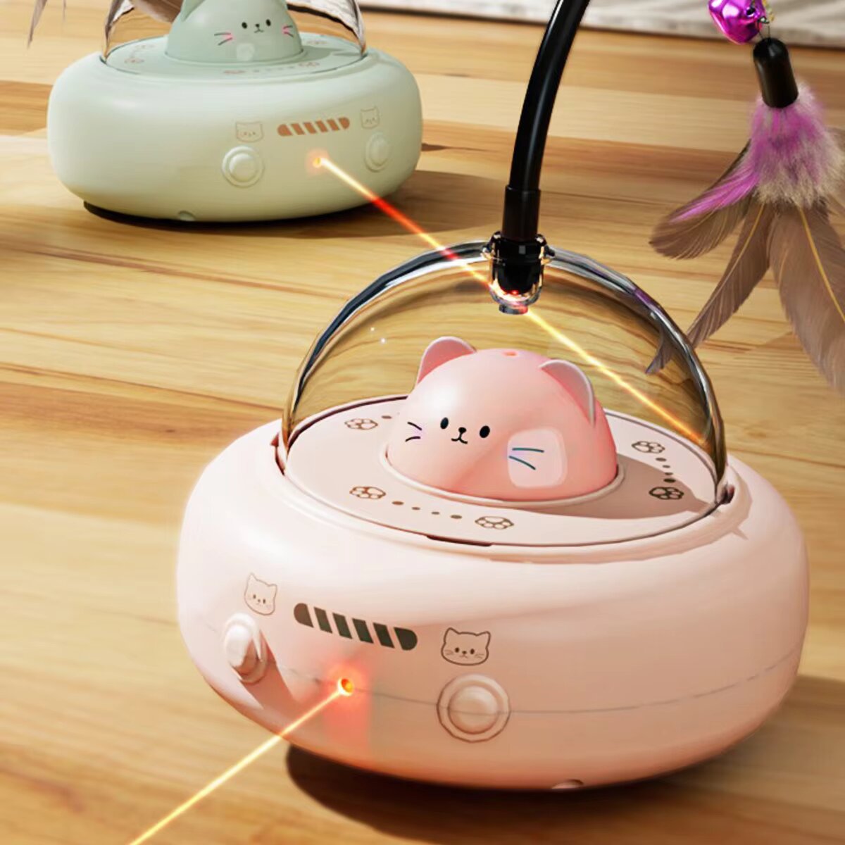 Laser Pointer Cat Toy Automatic - 3'ü 1 Arada Otomatik Kedi Oyuncak