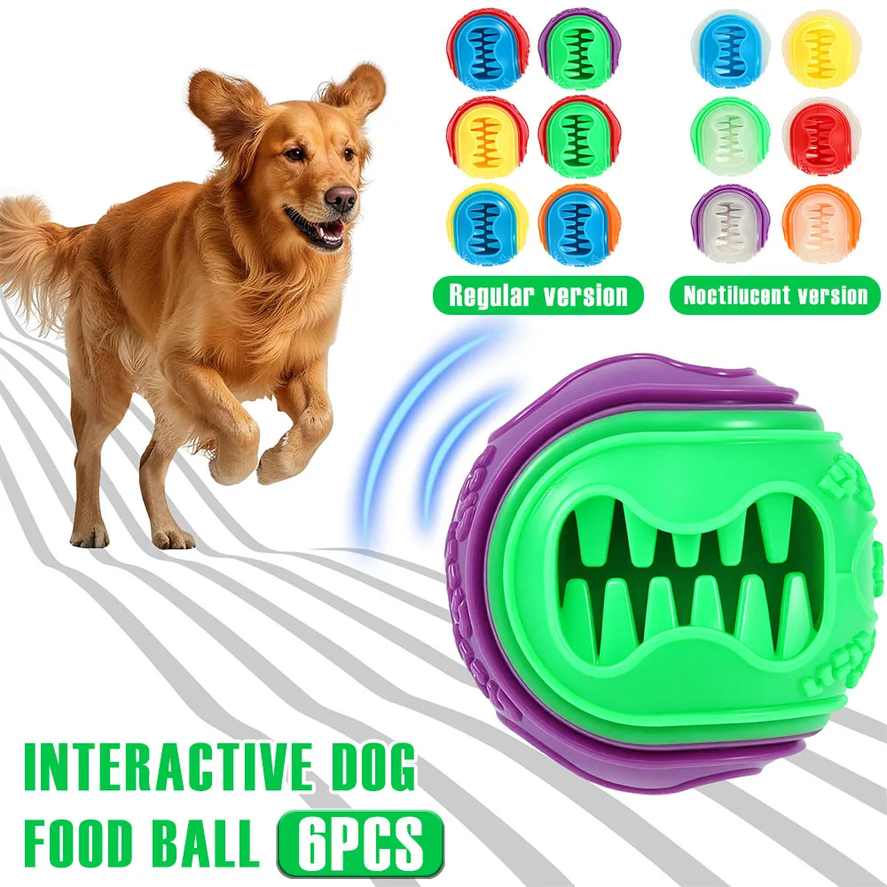 Rubber Treat Dispensing Dog Toy - 6 Adet İnteraktif Köpek Maması Topu