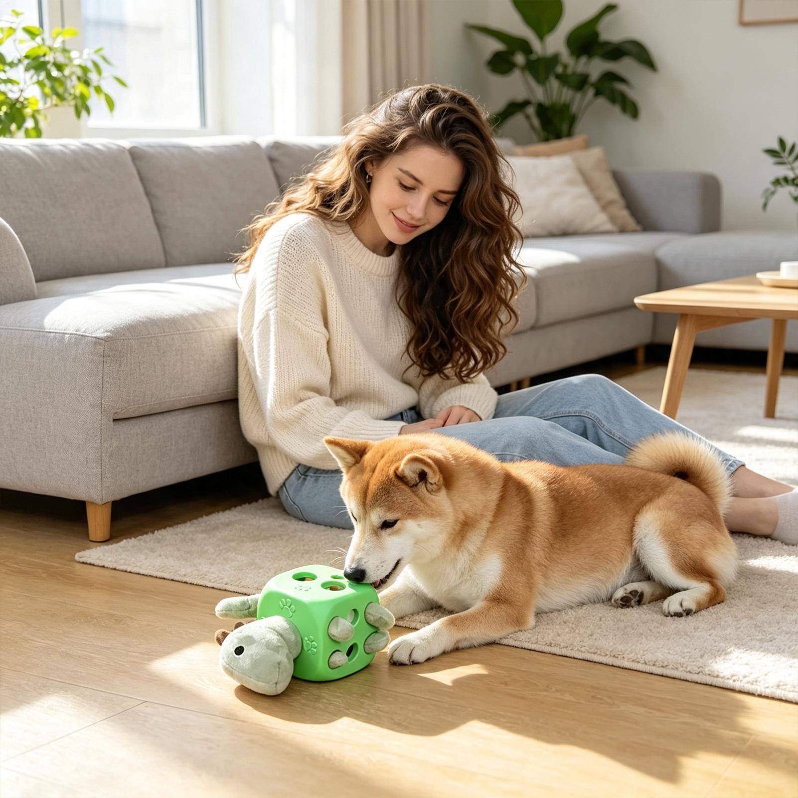 Rubber Treat Dispensing Dog Toy - İnteraktif Köpek Oyuncağı, Etkileşimli Zenginleştirme, Ses
