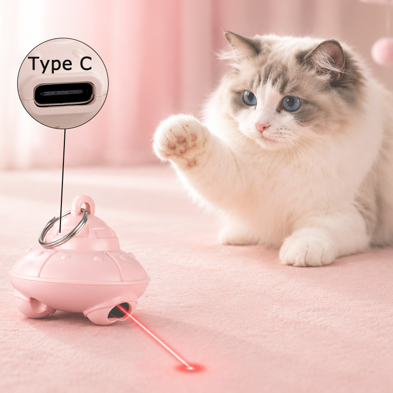 Laser Pointer Cat Toy Automatic - USB Şarjlı Elektrikli Kedi Lazer Oyuncak