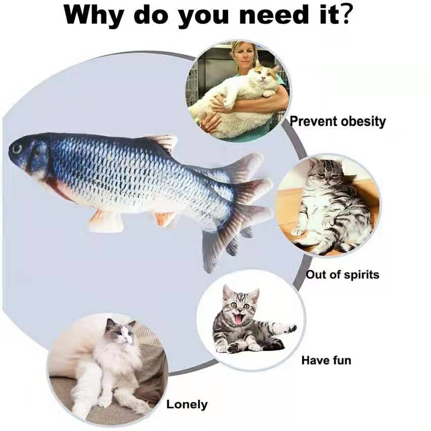 Kedi Oyuncakları Balık USB Şar - Electric Floppy Fish Dog Toy incelemesi ve fiyatı